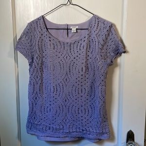 J. Crew | lavender lace lined top